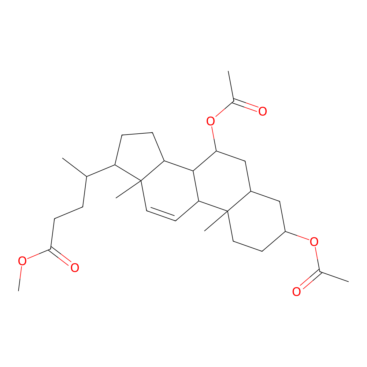 Methyl 3alpha,7alpha-diacetoxy-5beta-chol-11-en-24-oate molecular structure, CAS 2284-36-8