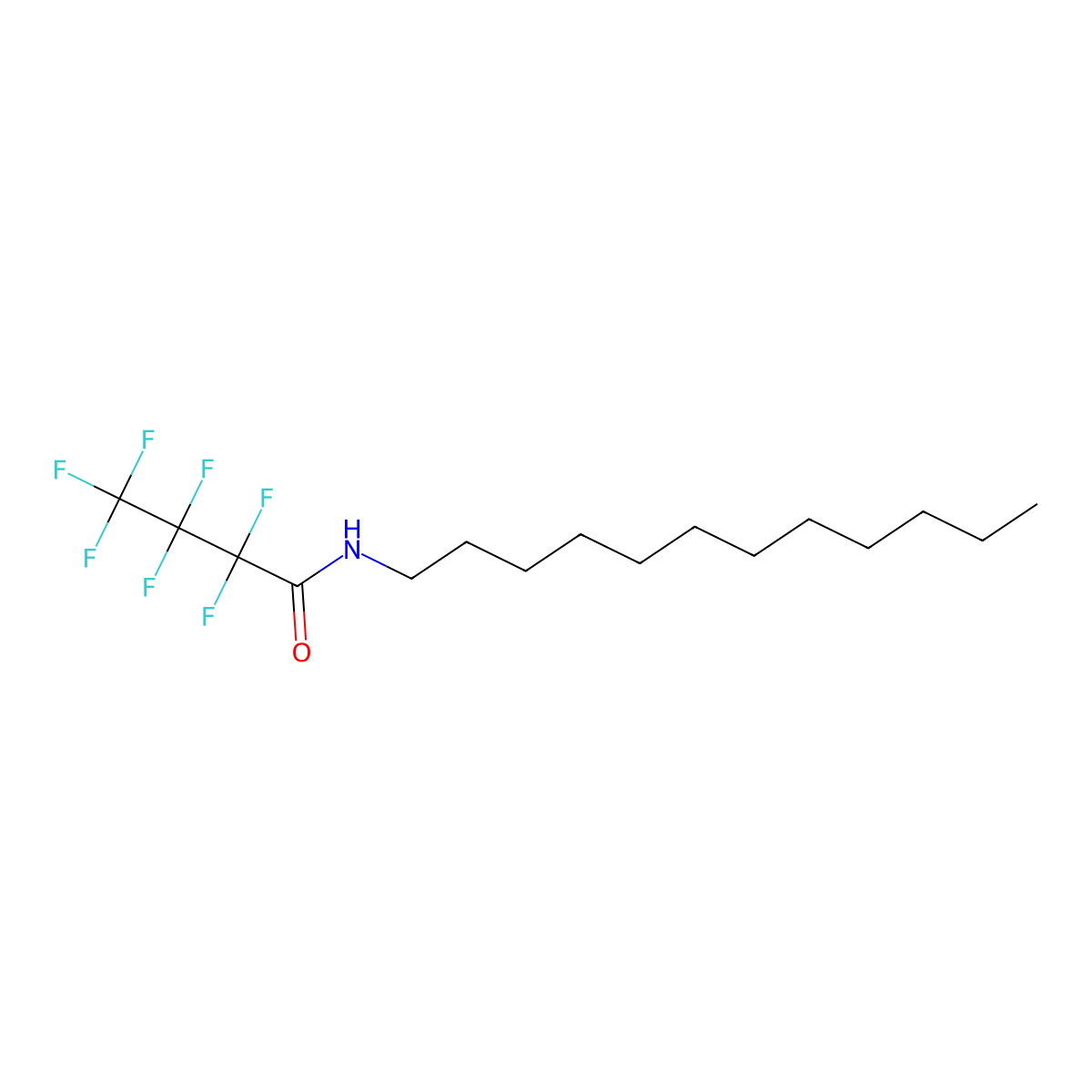 n-Dodecyl-2,2,3,3,4,4,4-heptafluorobutanamide molecular structure, CAS 2284-51-7