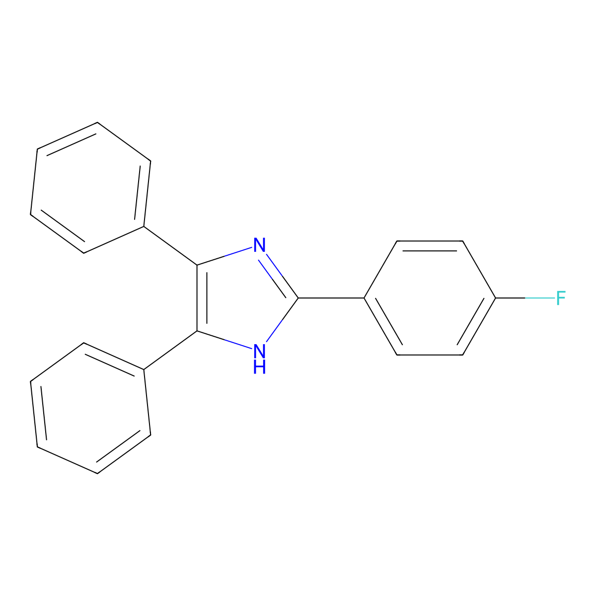 2-(4-fluorophenyl)-4,5-diphenyl-1H-imidazole molecular structure, CAS 2284-96-0