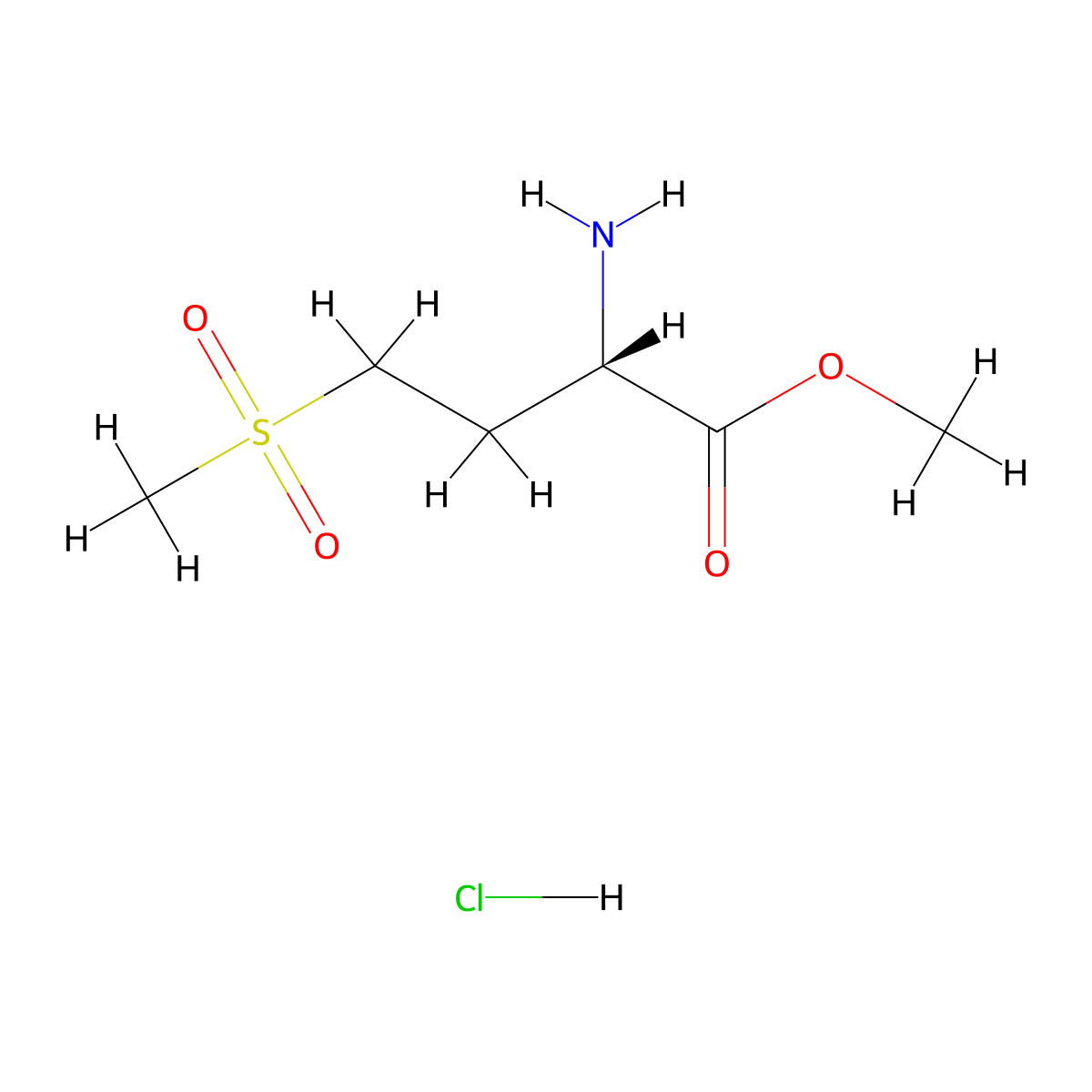L-methionine sulphone, methyl este HCl molecular structure, CAS 22840-14-8