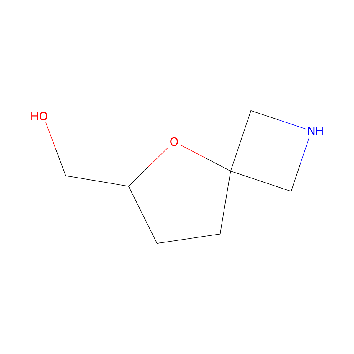 {5-Oxa-2-azaspiro[3.4]octan-6-yl}methanol molecular structure, CAS 2284002-95-3