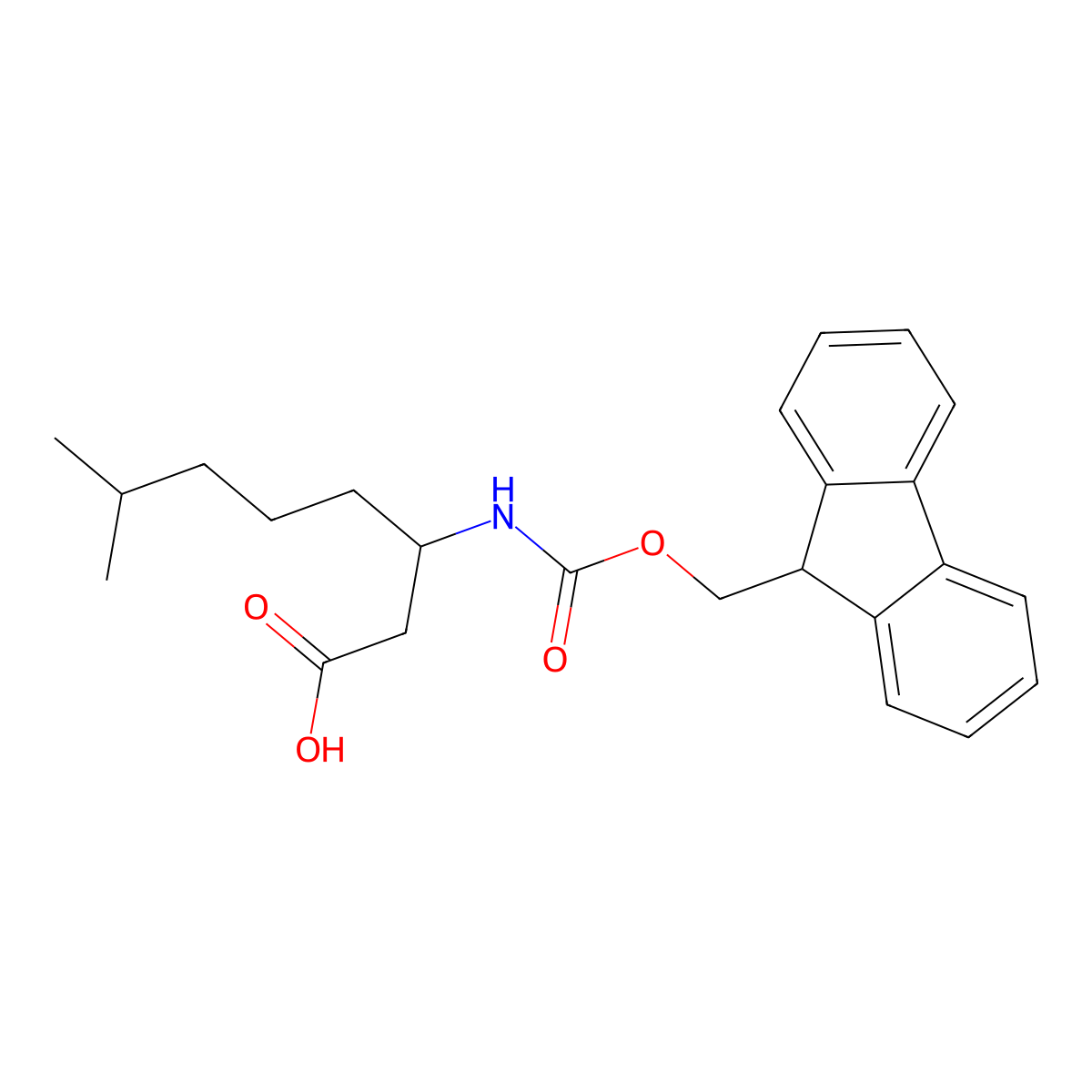 3-({[(9H-fluoren-9-yl)methoxy]carbonyl}amino)-7-methyloctanoic acid molecular structure, CAS 2284003-14-9