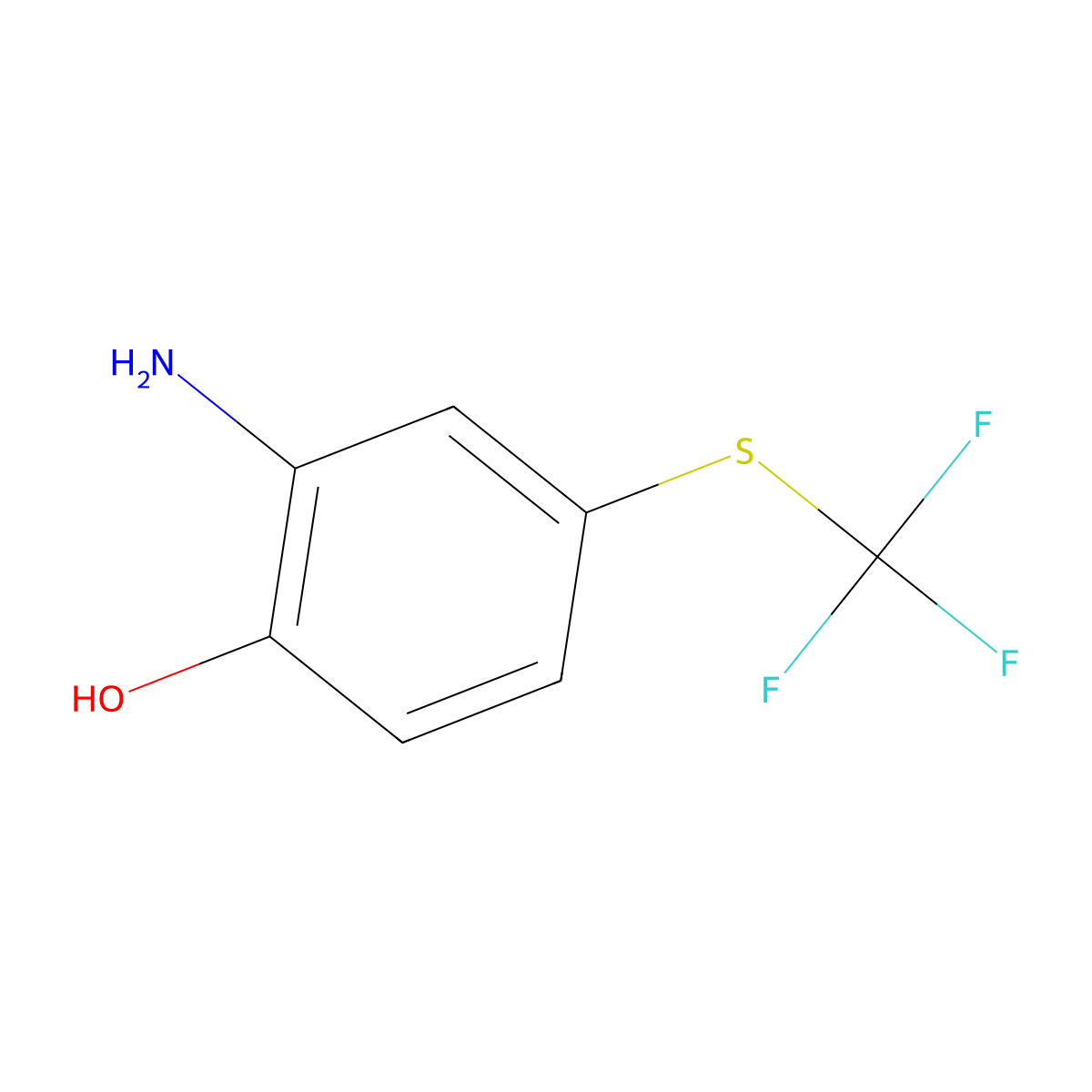 2-Amino-4-((trifluoromethyl)thio)phenol molecular structure, CAS 228401-48-7
