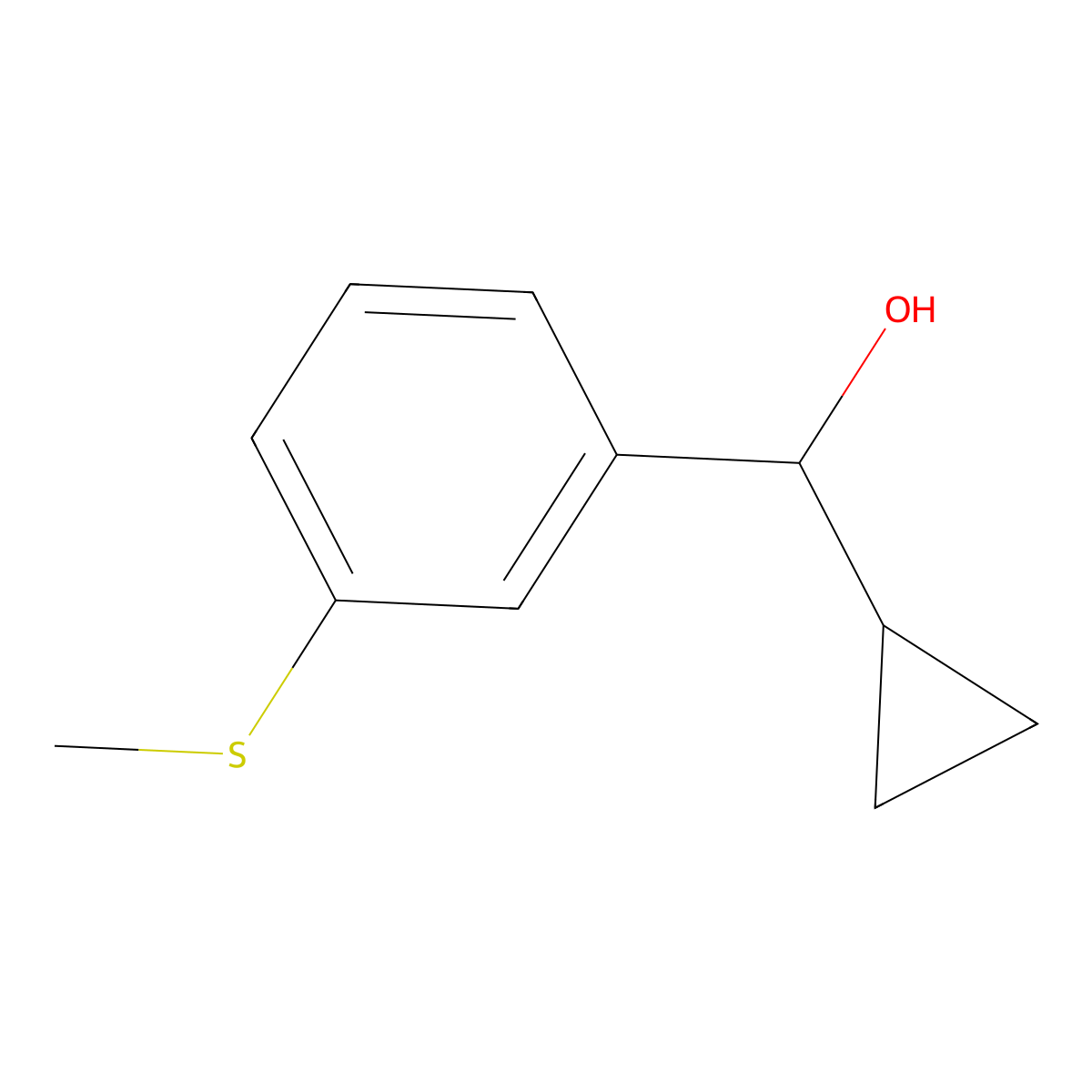 Cyclopropyl(3-(methylthio)phenyl)methanol molecular structure, CAS 2284036-80-0