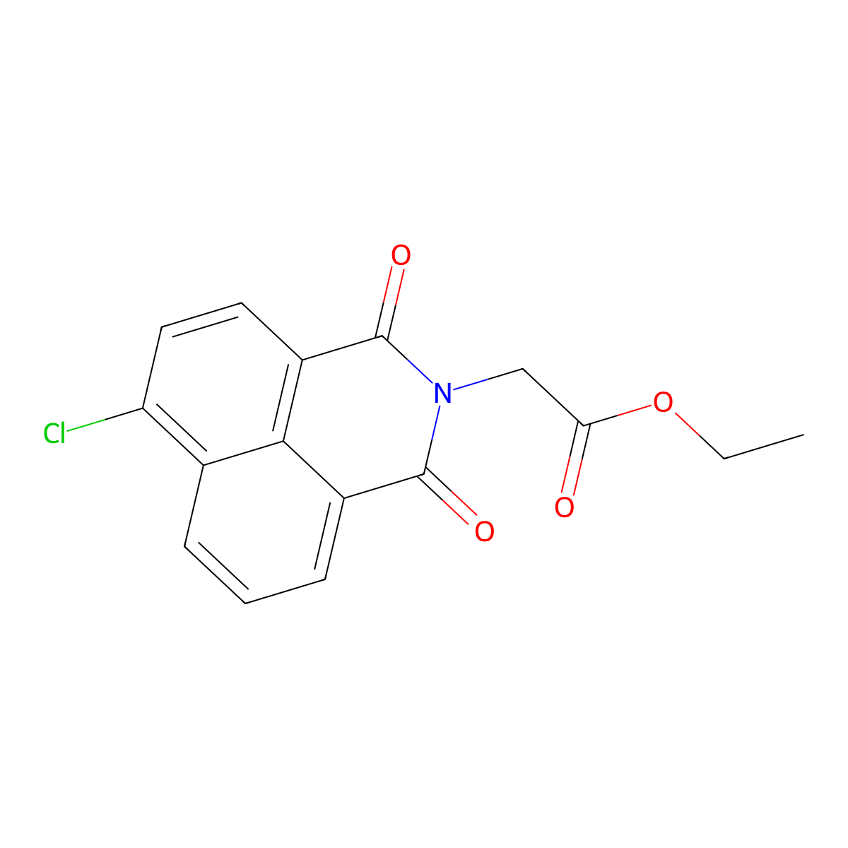 4-Chloro-N-ethoxycarbonylmethyl-1,8-naphthalimide molecular structure, CAS 228406-56-2