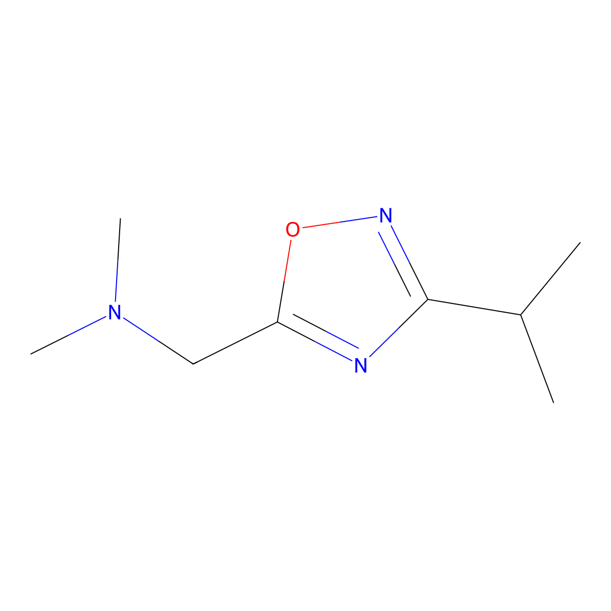 Dimethyl({[3-(propan-2-yl)-1,2,4-oxadiazol-5-yl]methyl})amine molecular structure, CAS 2284077-48-9