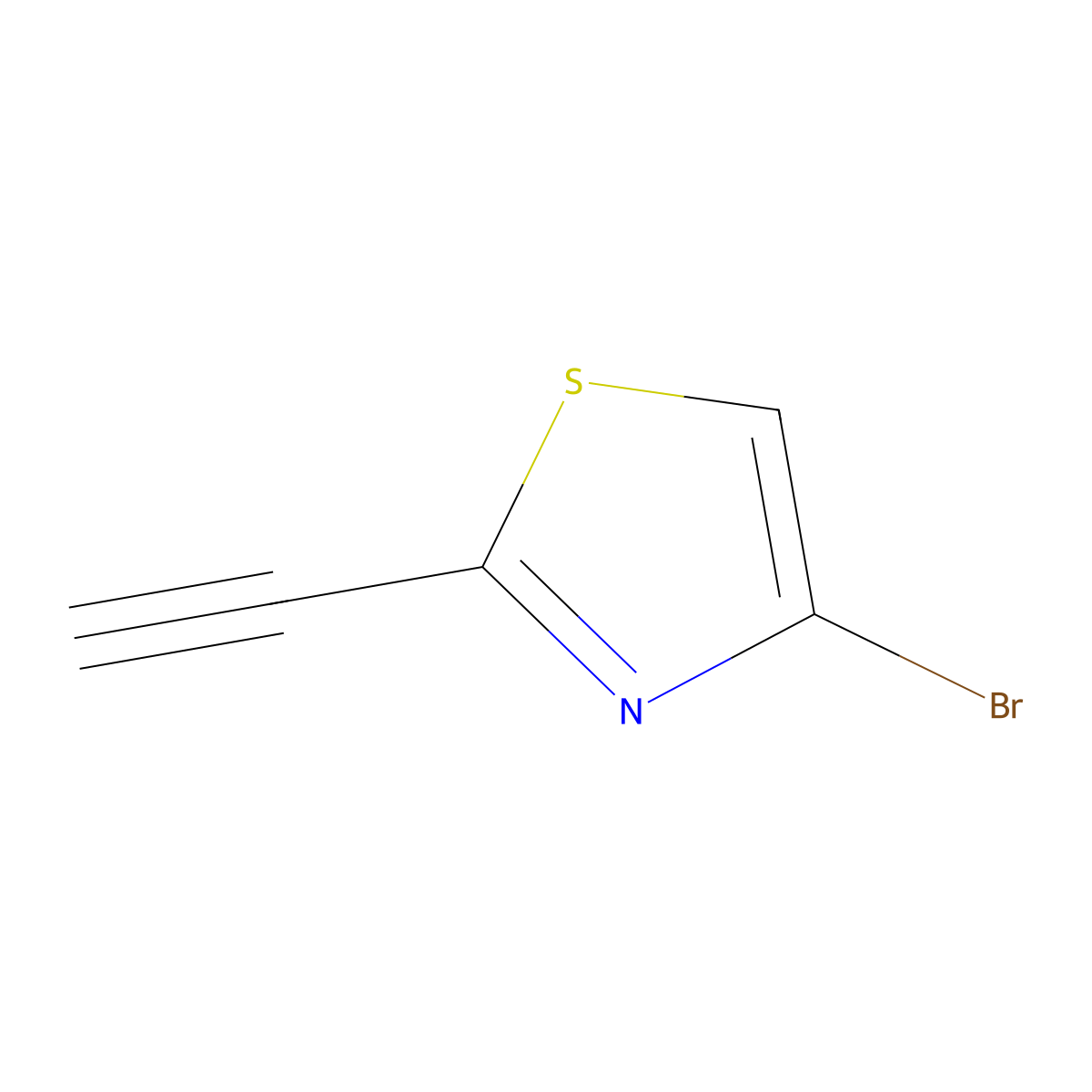 4-Bromo-2-ethynyl-1,3-thiazole molecular structure, CAS 2284094-92-2