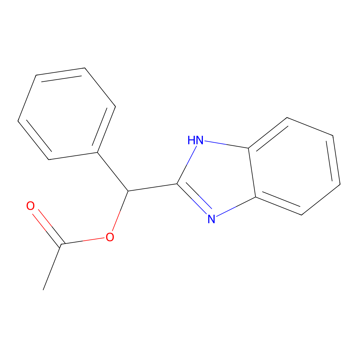 1H-benzimidazol-2-yl(phenyl)methyl acetate molecular structure, CAS 22841-76-5