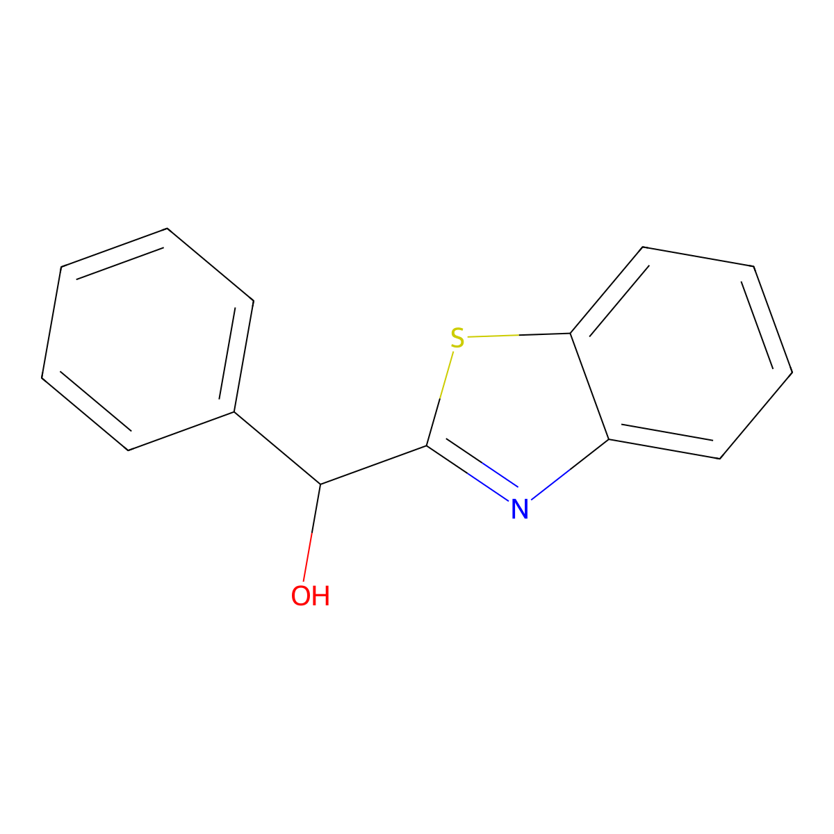 Benzothiazol-2-yl-phenyl-methanol molecular structure, CAS 22841-77-6