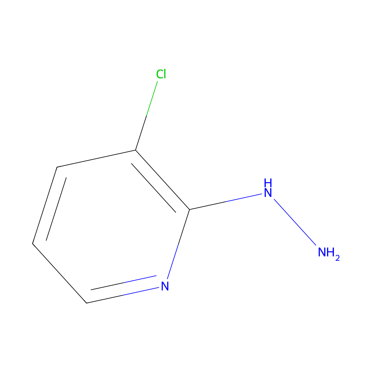 3-Chloro-2-hydrazinylpyridine molecular structure, CAS 22841-92-5