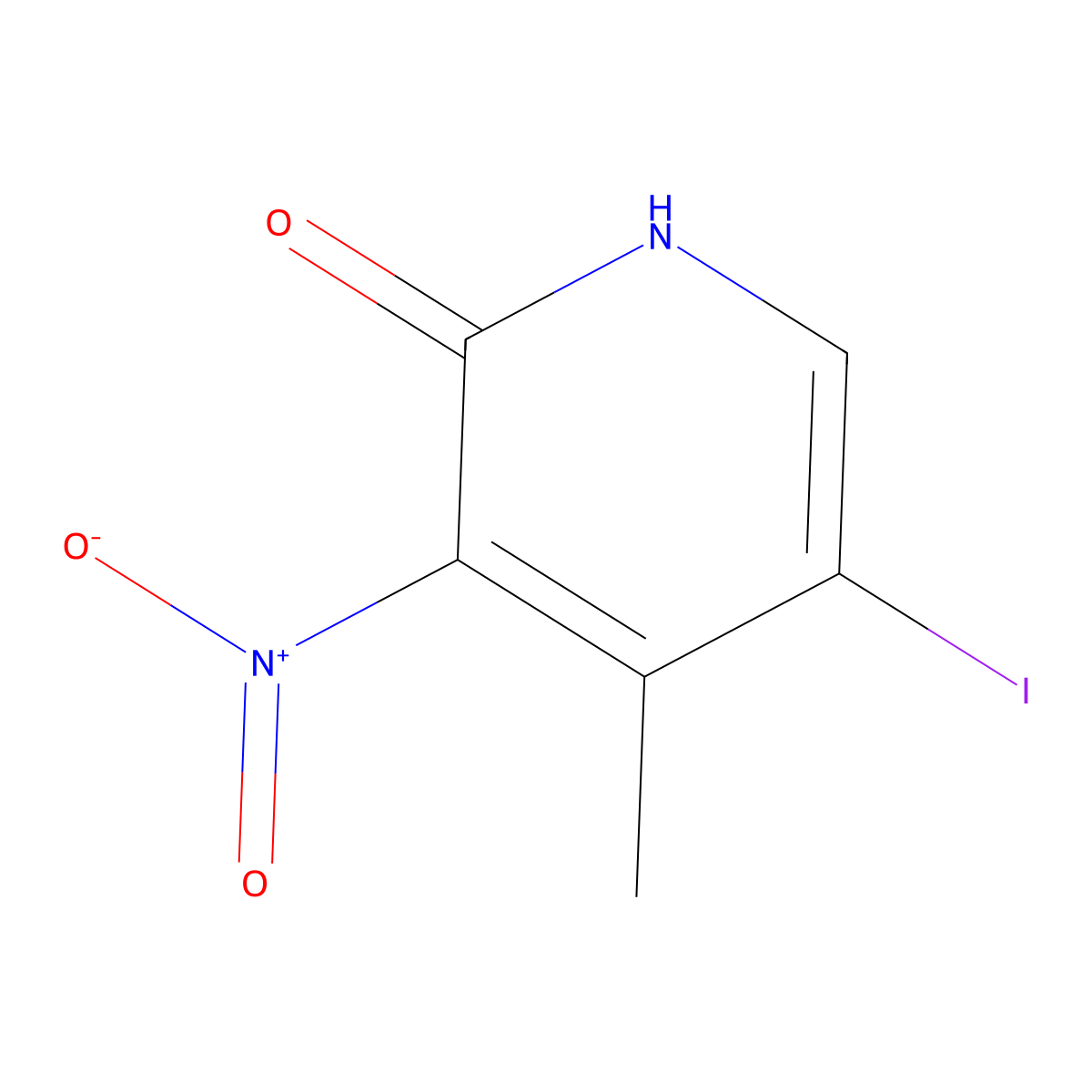 5-Iodo-4-methyl-3-nitro-1,2-dihydropyridin-2-one molecular structure, CAS 228410-97-7