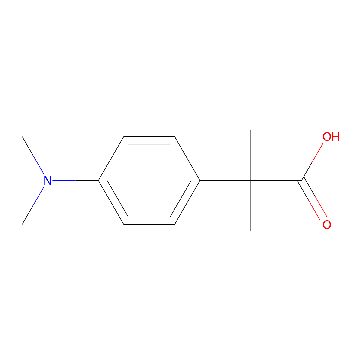 2-[4-(Dimethylamino)phenyl]-2-methylpropanoic acid molecular structure, CAS 228411-16-3