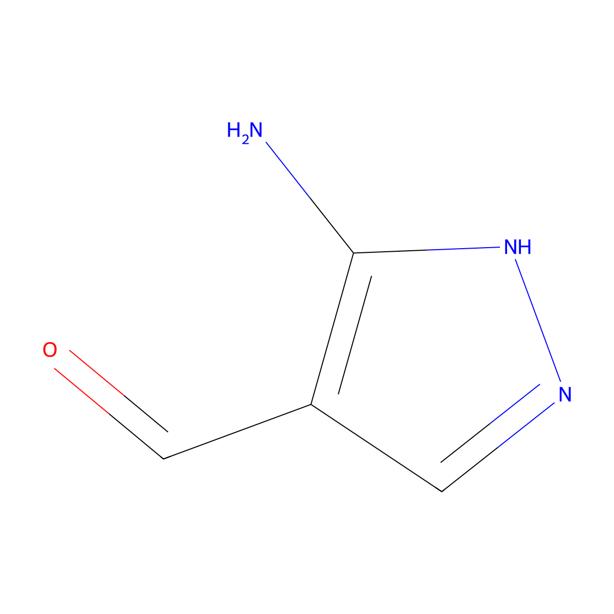 5-amino-1H-pyrazole-4-carbaldehyde molecular structure, CAS 2284110-65-0