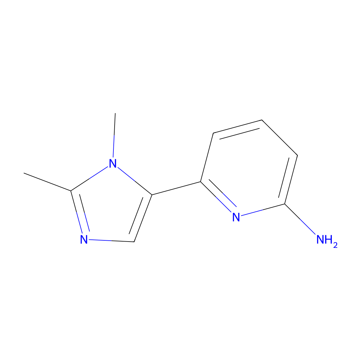 6-(1,2-Dimethyl-1H-imidazol-5-YL)pyridin-2-amine molecular structure, CAS 2284119-40-8