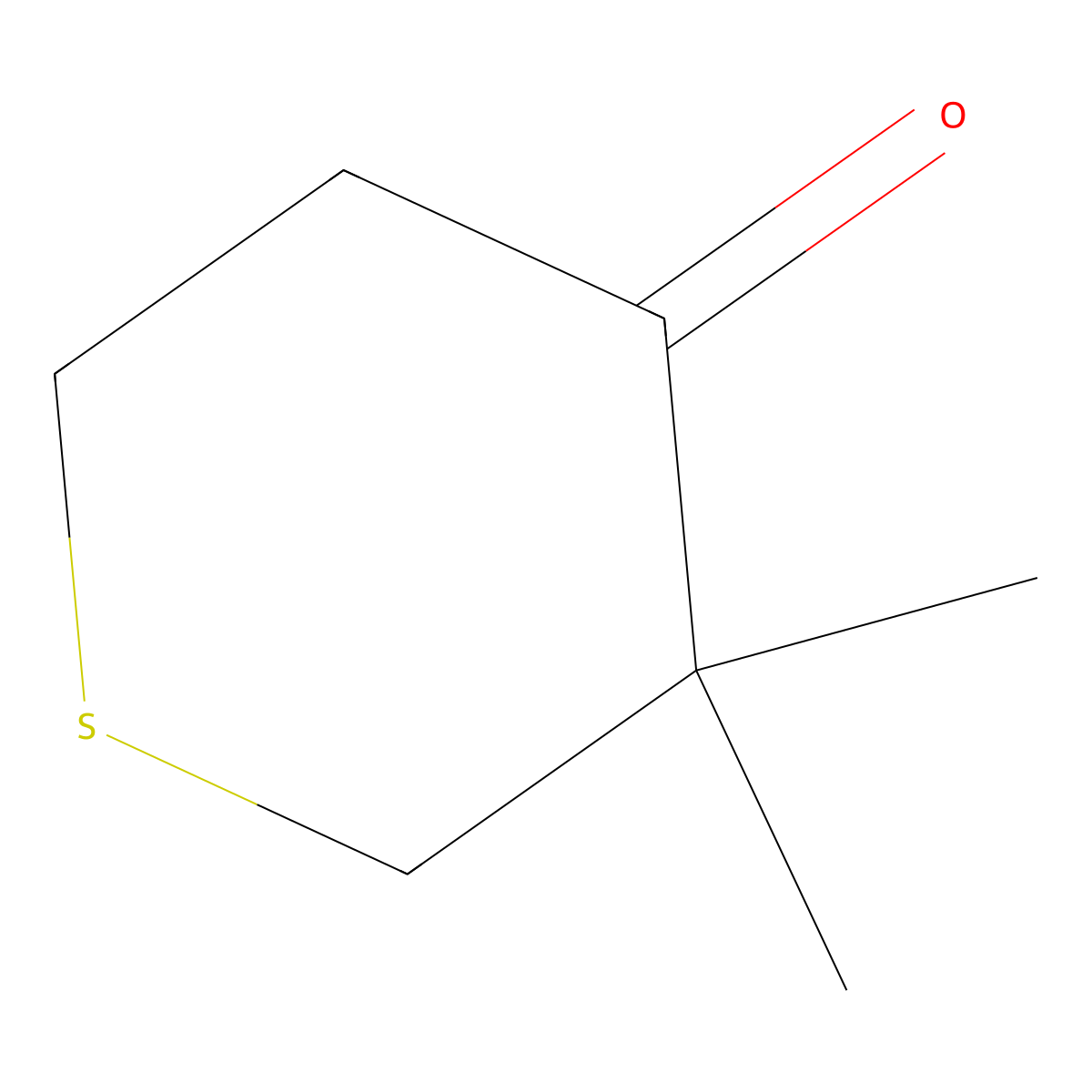 3,3-Dimethyldihydro-2H-thiopyran-4(3H)-one molecular structure, CAS 22842-38-2