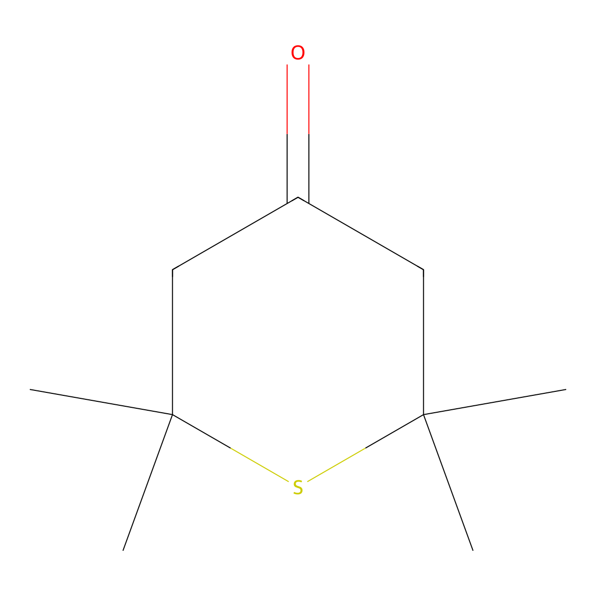 tetrahydro-2,2,6,6-tetramethyl-4H-thiopyran-4-one molecular structure, CAS 22842-41-7