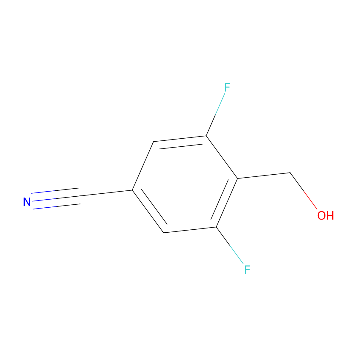 3,5-Difluoro-4-(hydroxymethyl)benzonitrile molecular structure, CAS 228421-83-8