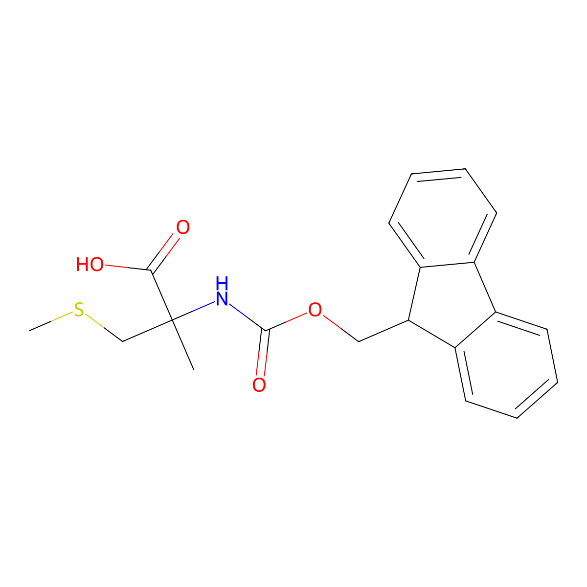 2-({[(9H-fluoren-9-yl)methoxy]carbonyl}amino)-2-methyl-3-(methylsulfanyl)propanoic acid molecular structure, CAS 2284222-42-8