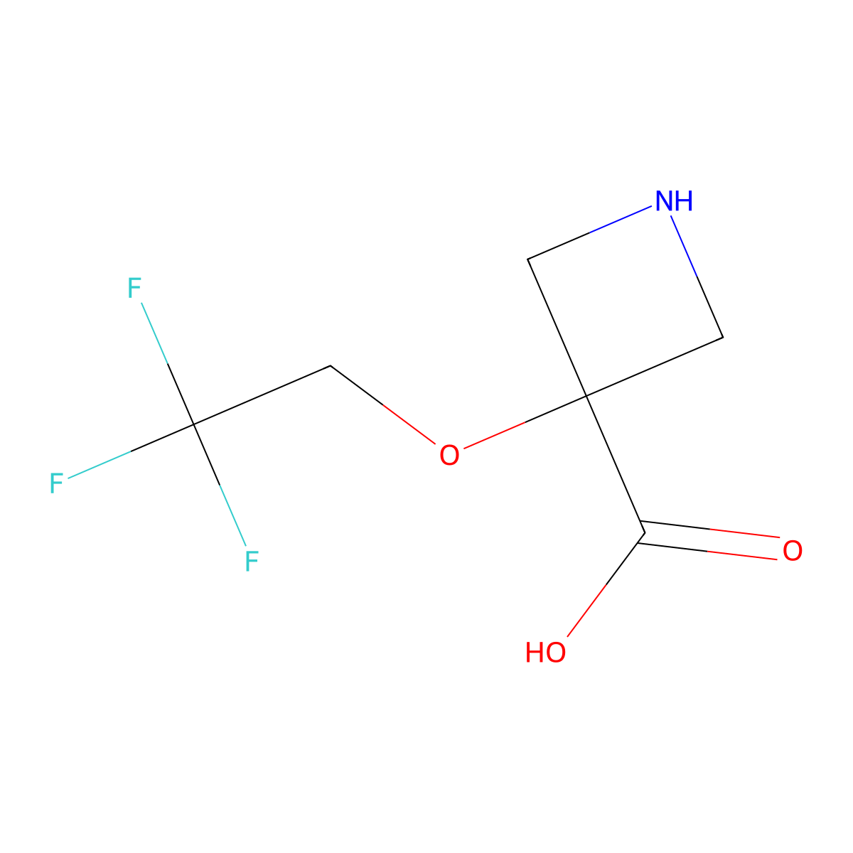 3-(2,2,2-Trifluoroethoxy)azetidine-3-carboxylic acid molecular structure, CAS 2284226-83-9