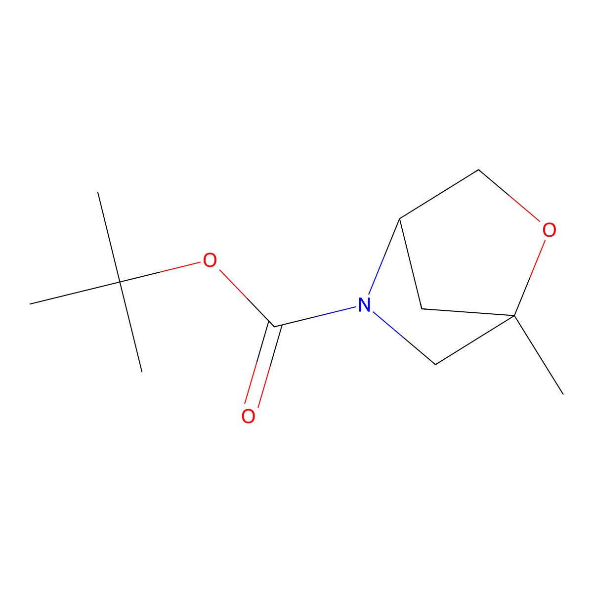 Tert-butyl 1-methyl-2-oxa-5-azabicyclo[2.2.1]heptane-5-carboxylate molecular structure, CAS 2284246-31-5