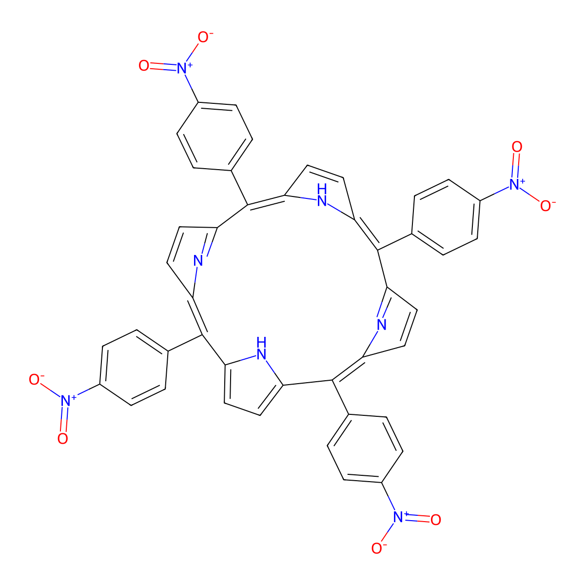 5,10,15,20-Tetrakis(4-nitrophenyl)porphyrin molecular structure, CAS 22843-73-8