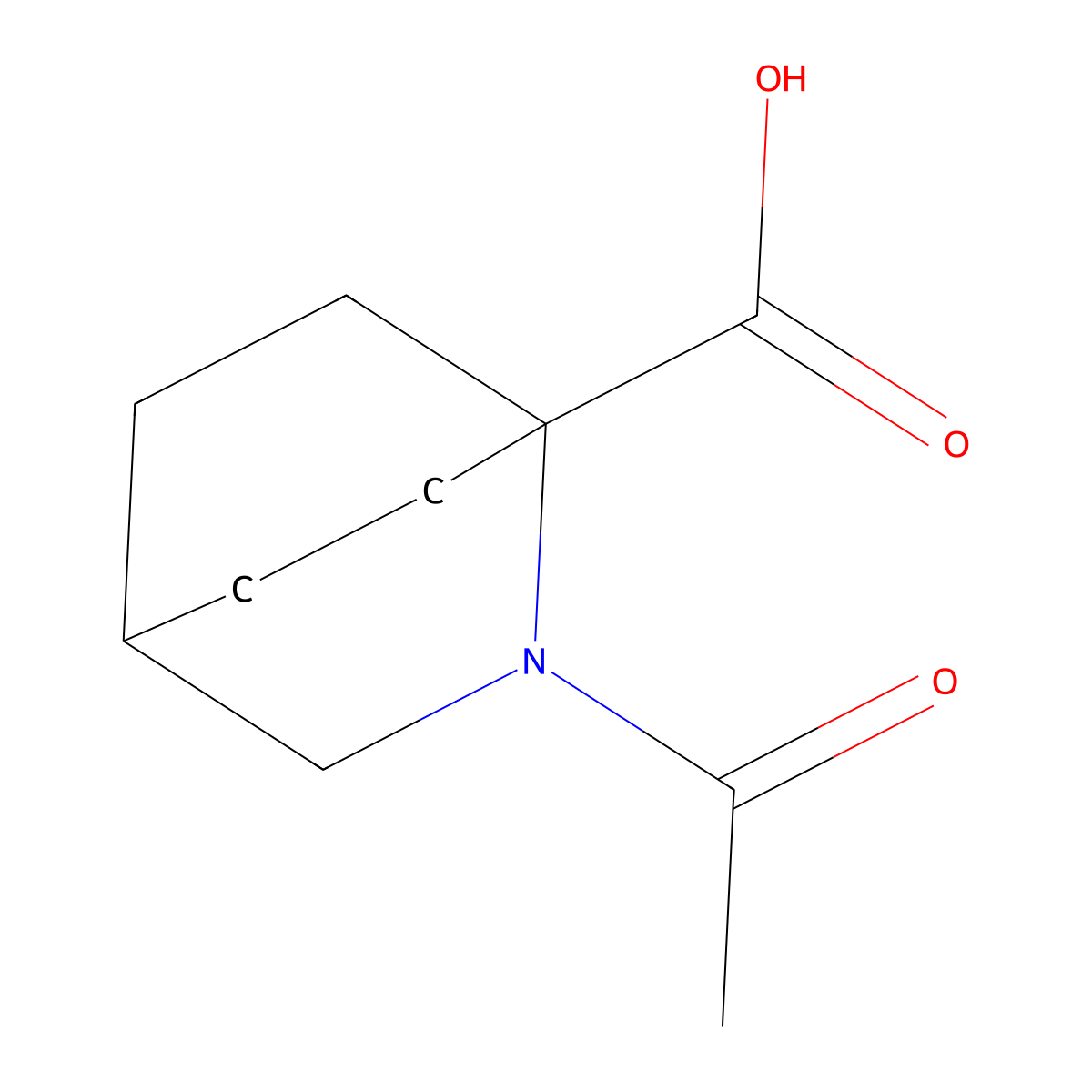 2-Acetyl-2-azabicyclo[2.2.2]octane-1-carboxylic acid molecular structure, CAS 2284381-23-1