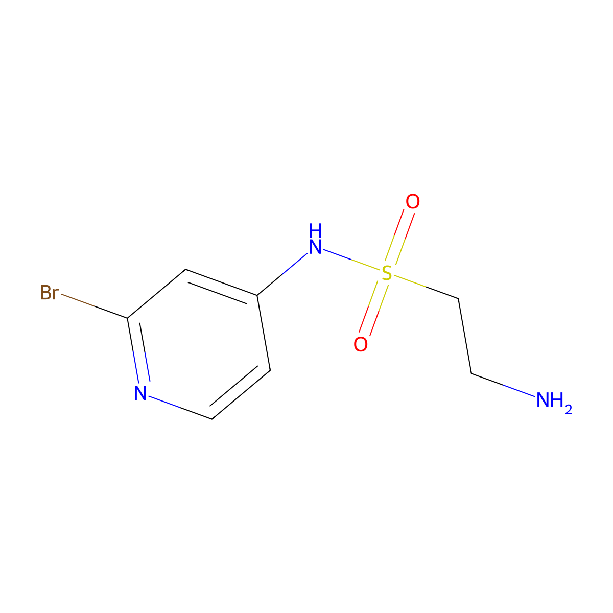 2-amino-N-(2-bromopyridin-4-yl)ethane-1-sulfonamide molecular structure, CAS 2284434-04-2