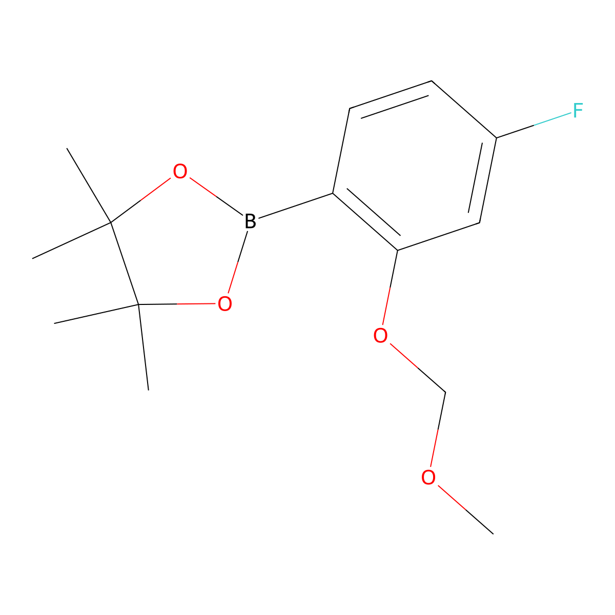 2-(4-Fluoro-2-(methoxymethoxy)phenyl)-4,4,5,5-tetramethyl-1,3,2-dioxaborolane molecular structure, CAS 2284468-46-6