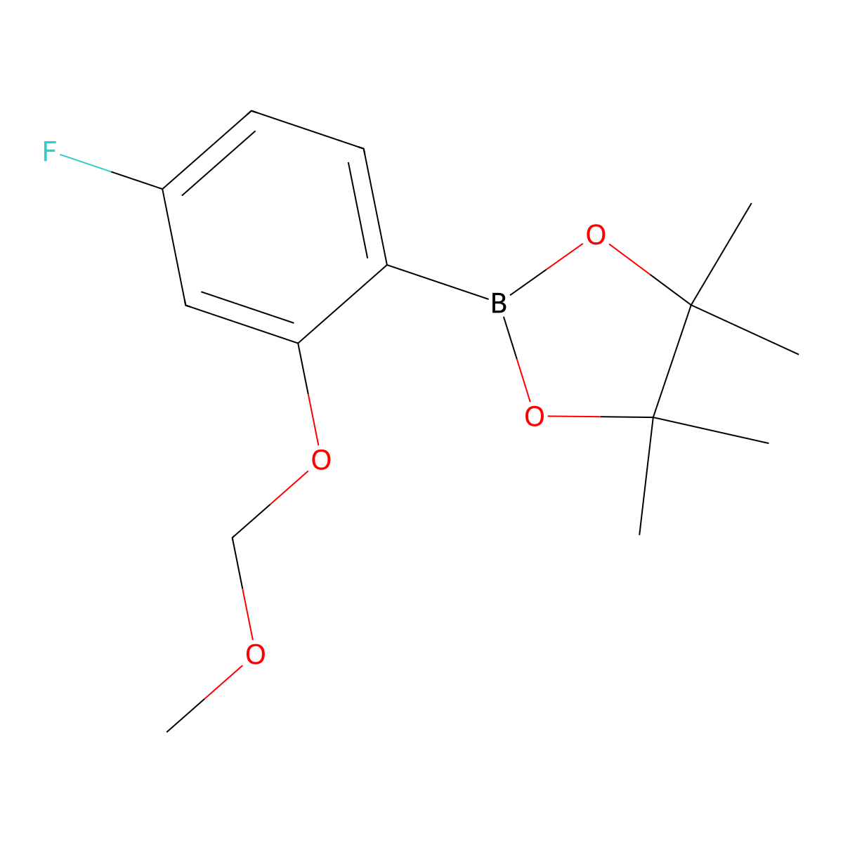 2-(4-Fluoro-2-(methoxymethoxy)phenyl)-4,4,5,5-tetramethyl-1,3,2-dioxaborolane molecular structure, CAS 2284468-46-6