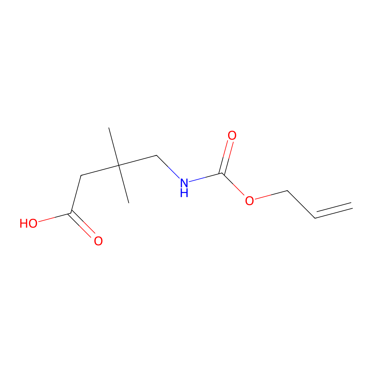 3,3-Dimethyl-4-{[(prop-2-en-1-yloxy)carbonyl]amino}butanoic acid molecular structure, CAS 2284538-30-1