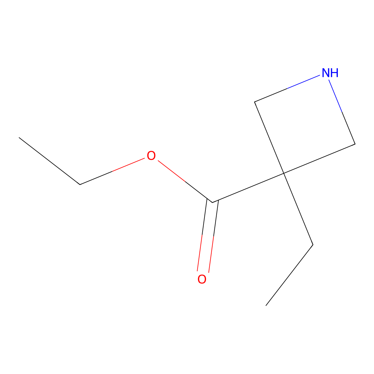 Ethyl 3-ethylazetidine-3-carboxylate molecular structure, CAS 2284648-04-8