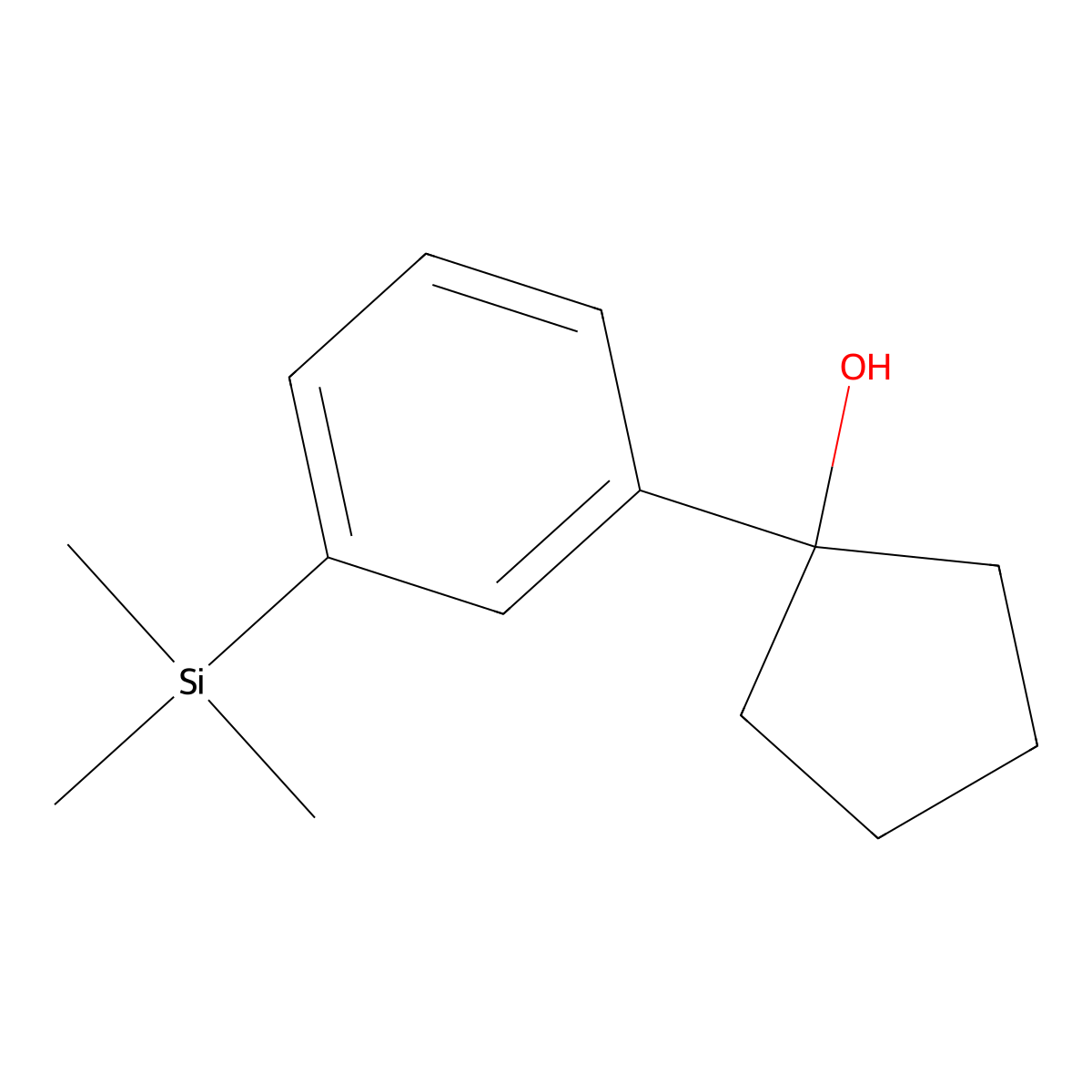 1-(3-(Trimethylsilyl)phenyl)cyclopentanol molecular structure, CAS 2284738-59-4