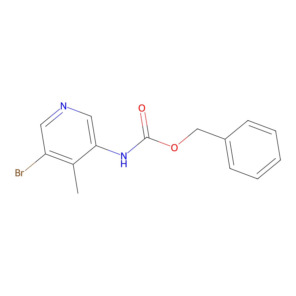 benzyl N-(5-bromo-4-methylpyridin-3-yl)carbamate molecular structure, CAS 2284761-58-4