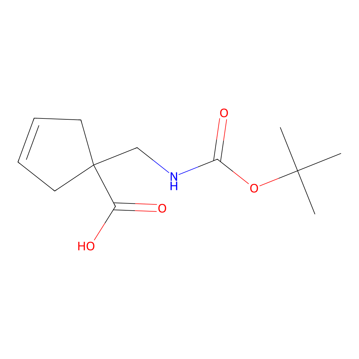 1-({[(Tert-butoxy)carbonyl]amino}methyl)cyclopent-3-ene-1-carboxylicacid molecular structure, CAS 2284776-83-4