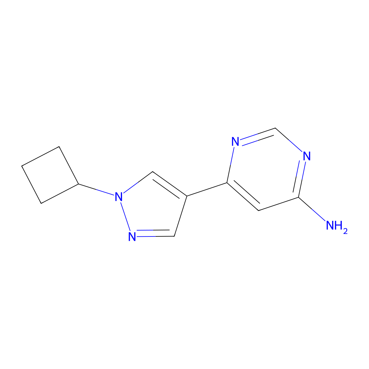 6-(1-Cyclobutyl-1H-pyrazol-4-yl)-4-pyrimidinamine molecular structure, CAS 2284788-12-9