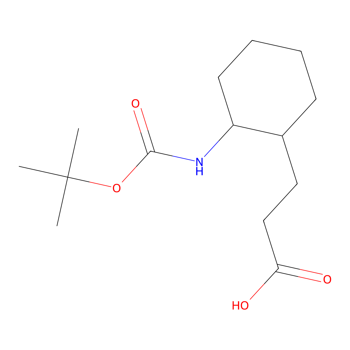 3-(2-{[(Tert-butoxy)carbonyl]amino}cyclohexyl)propanoic acid molecular structure, CAS 2284791-08-6