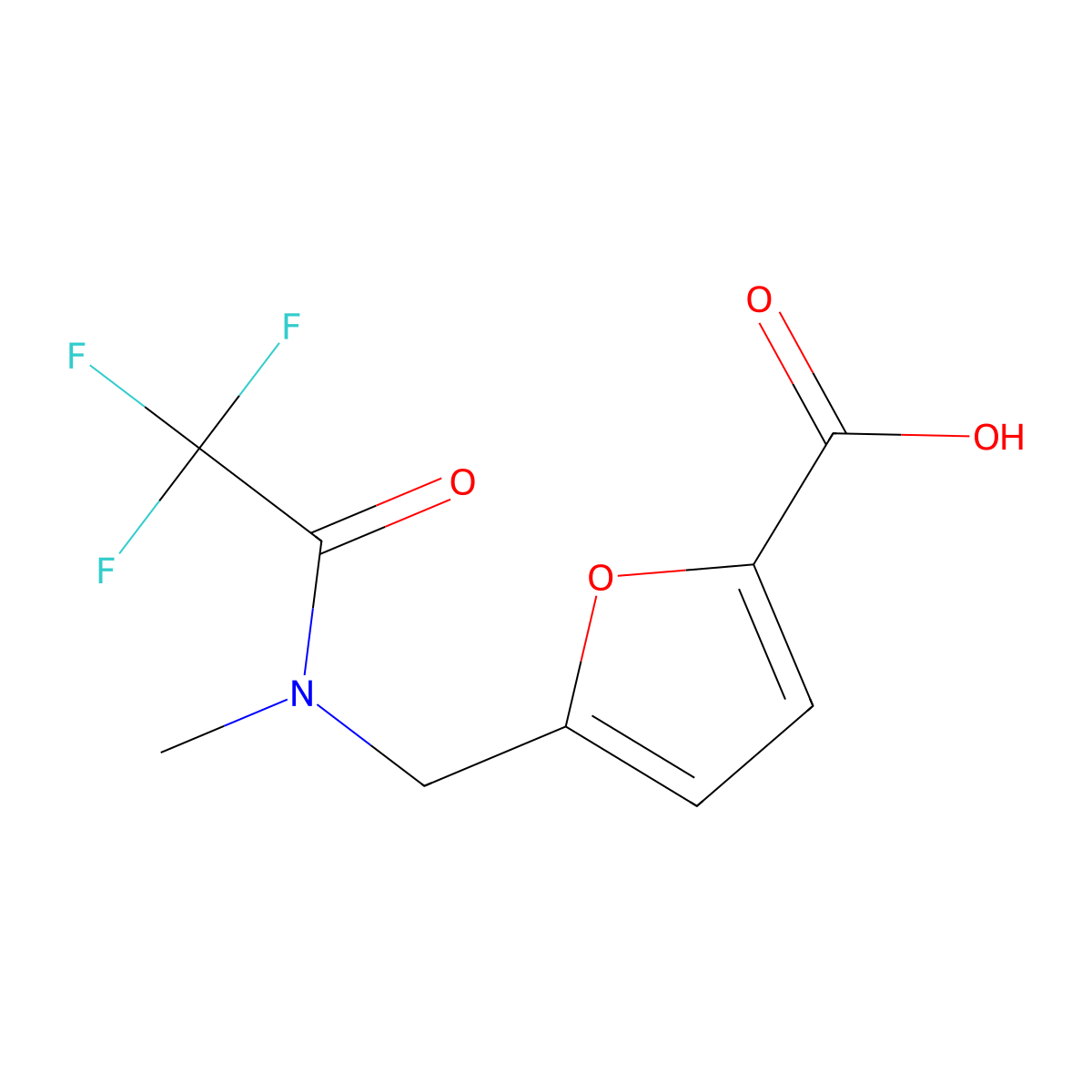 5-[(2,2,2-trifluoro-N-methylacetamido)methyl]furan-2-carboxylic acid molecular structure, CAS 2284873-92-1