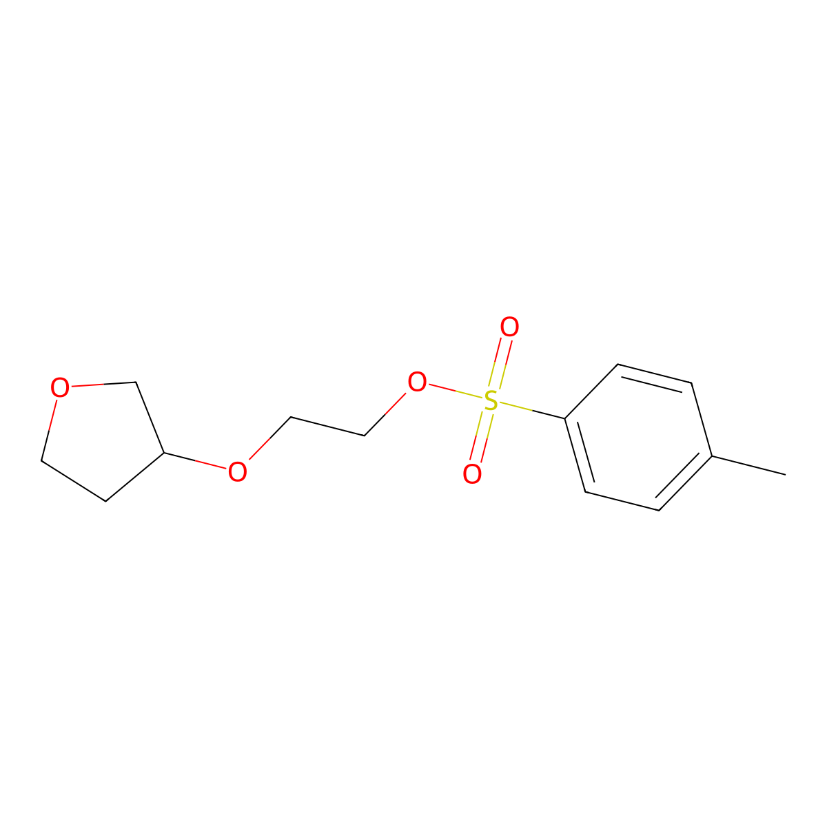 2-(Oxolan-3-yloxy)ethyl 4-methylbenzene-1-sulfonate molecular structure, CAS 2284919-98-6