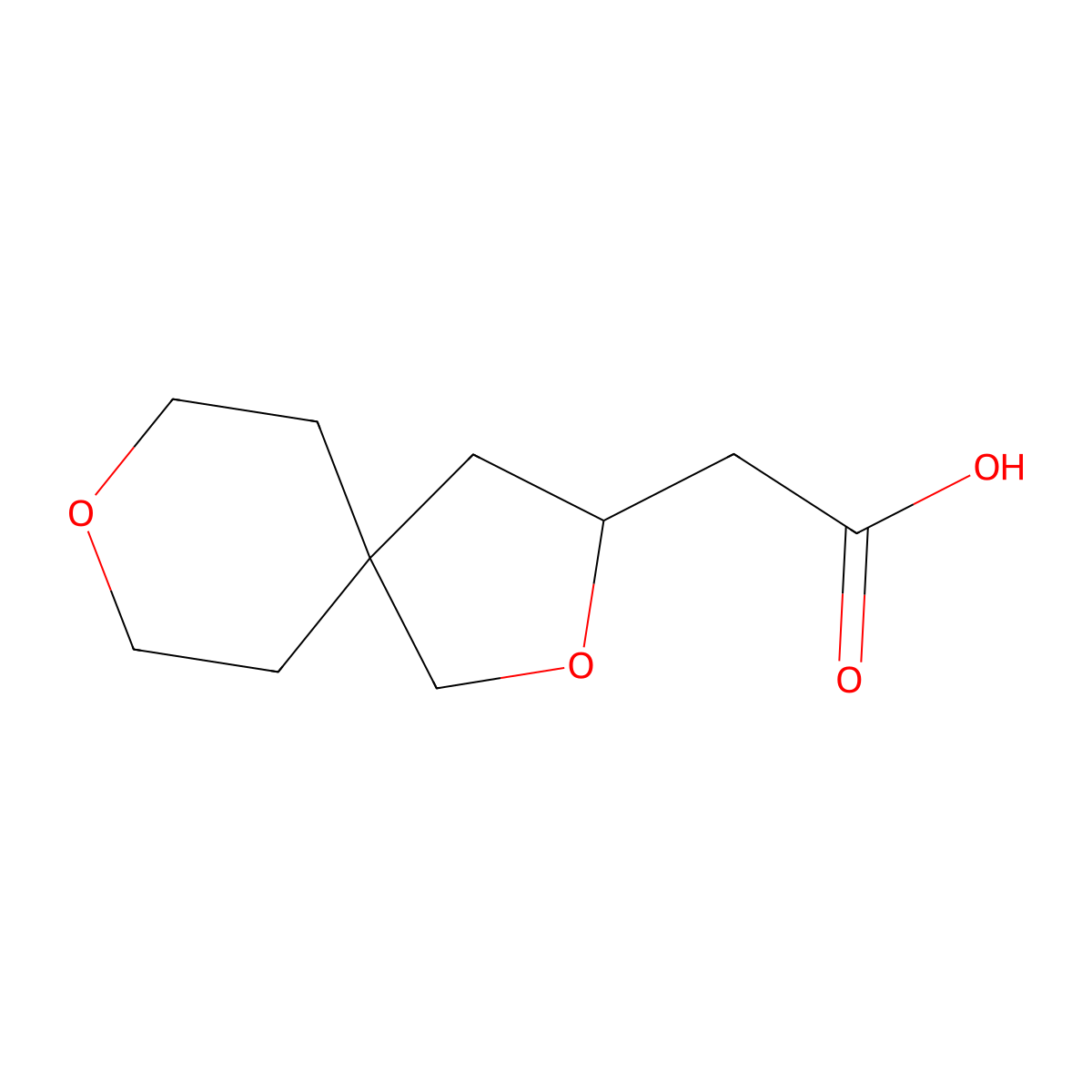 2-{2,8-Dioxaspiro[4.5]decan-3-yl}acetic acid molecular structure, CAS 2285078-80-8