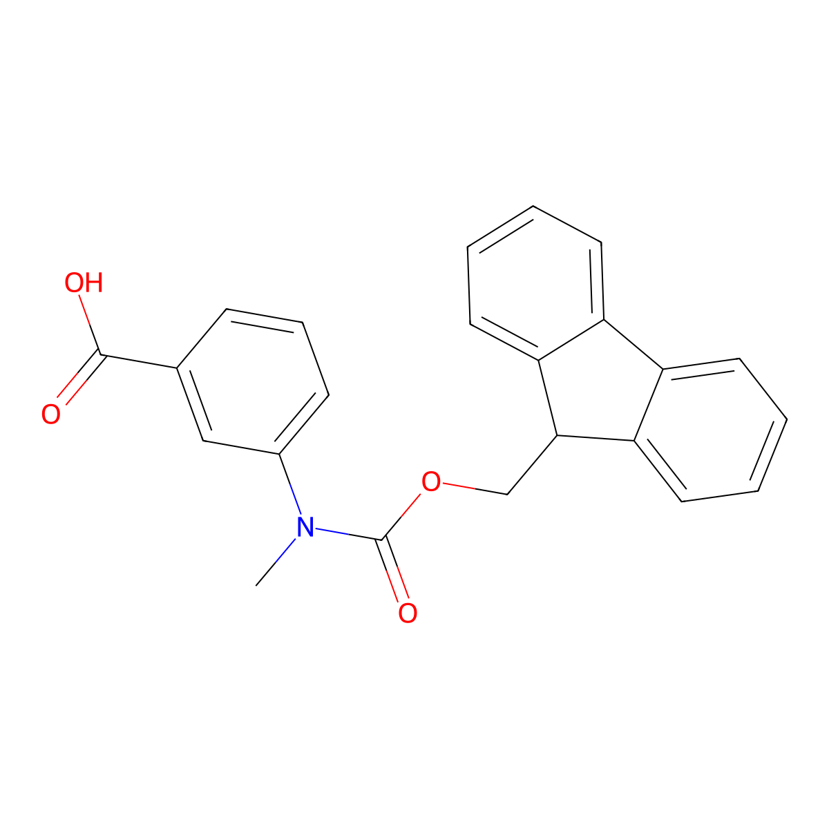 3-({[(9H-fluoren-9-yl)methoxy]carbonyl}(methyl)amino)benzoic acid molecular structure, CAS 2285147-16-0
