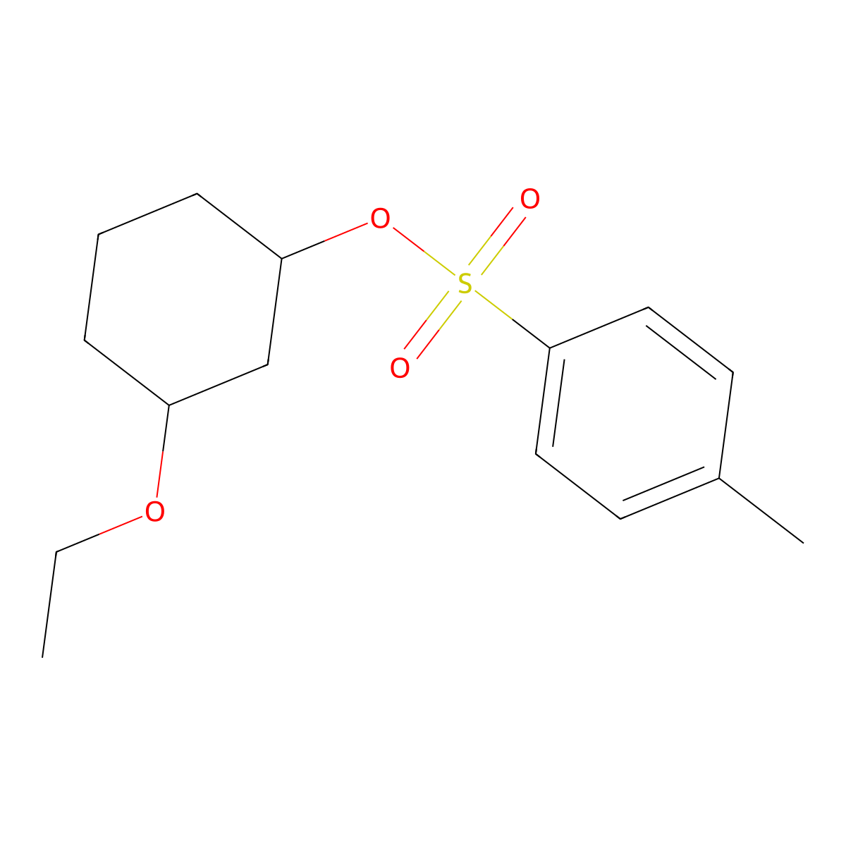 3-Ethoxycyclohexyl 4-methylbenzene-1-sulfonate molecular structure, CAS 2285203-30-5