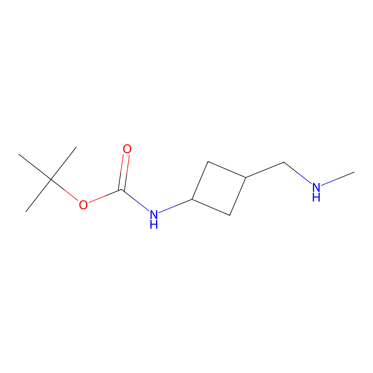 tert-Butyl (3-((methylamino)methyl)cyclobutyl)carbamate molecular structure, CAS 2285247-39-2