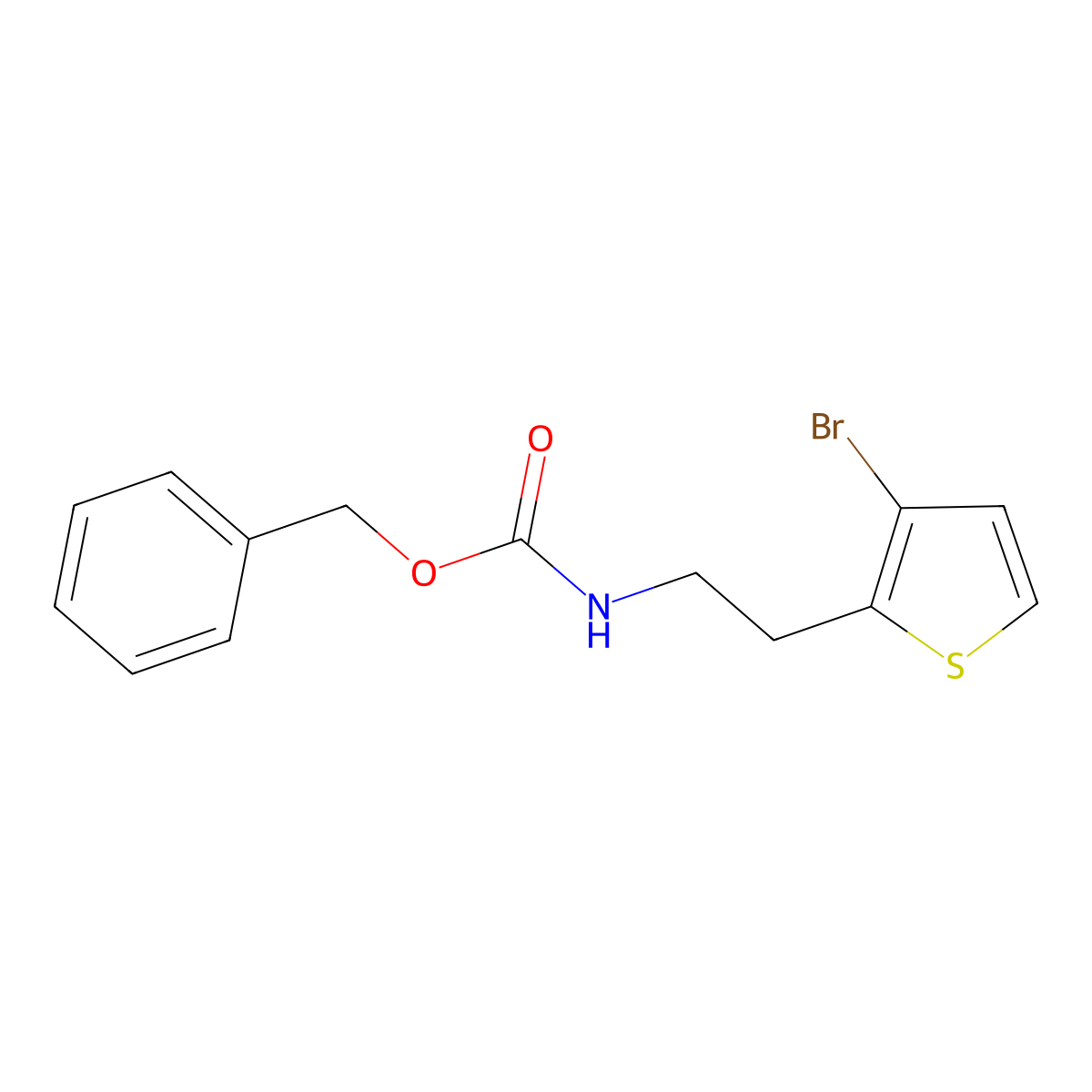 benzyl N-[2-(3-bromothiophen-2-yl)ethyl]carbamate molecular structure, CAS 2285277-63-4