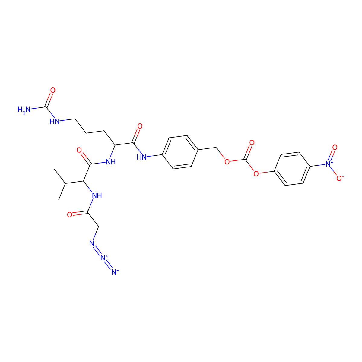 Azidoacetyl-Val-Cit-PAB-PNP molecular structure, CAS 2285374-43-6