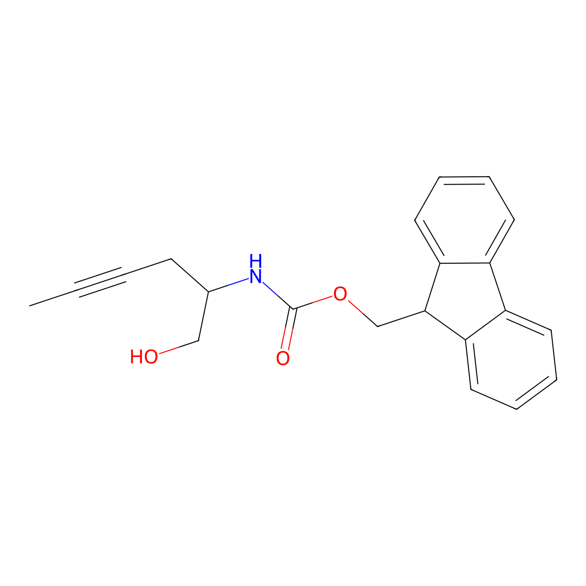 (9H-fluoren-9-yl)methyl N-(1-hydroxyhex-4-yn-2-yl)carbamate molecular structure, CAS 2285390-47-6