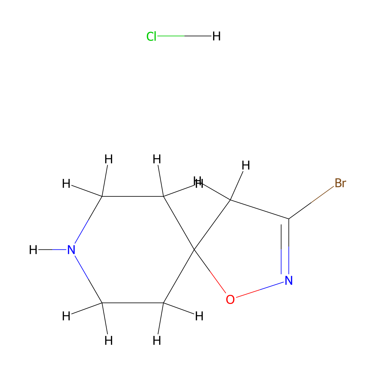 3-Bromo-1-oxa-2,8-diazaspiro[4.5]dec-2-ene hydrochloride molecular structure, CAS 2285440-56-2