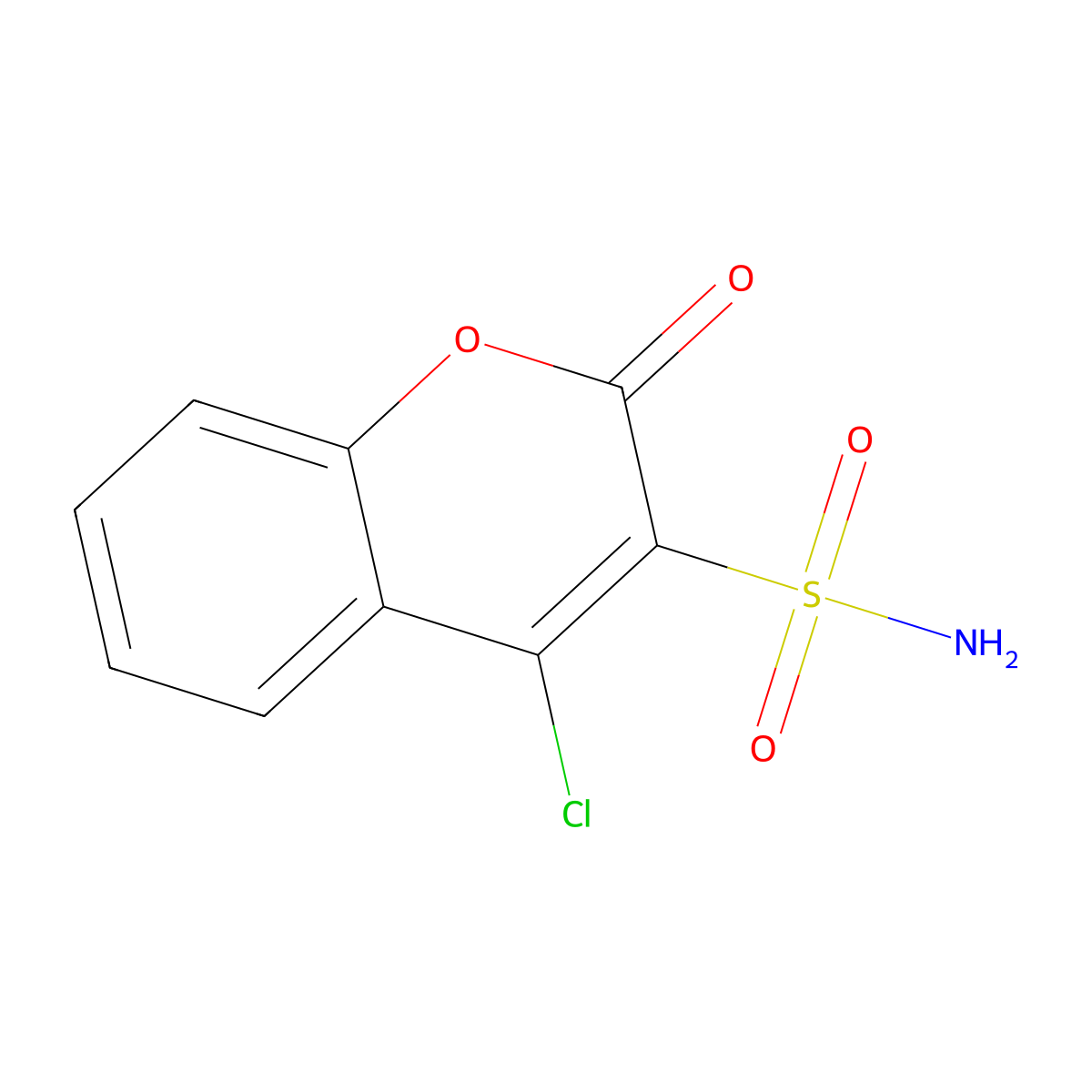 4-chloro-2-oxo-2H-chromene-3-sulfonamide molecular structure, CAS 2285450-25-9