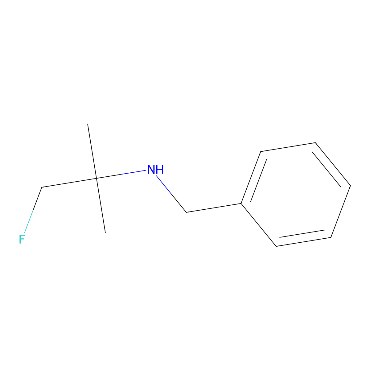 Benzyl(1-fluoro-2-methylpropan-2-yl)amine molecular structure, CAS 228547-65-7