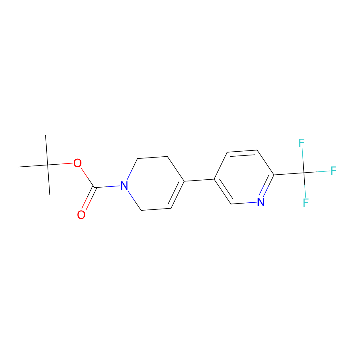 tert-butyl 4-[6-(trifluoromethyl)pyridin-3-yl]-3,6-dihydro-2H-pyridine-1-carboxylate molecular structure, CAS 2285472-02-6