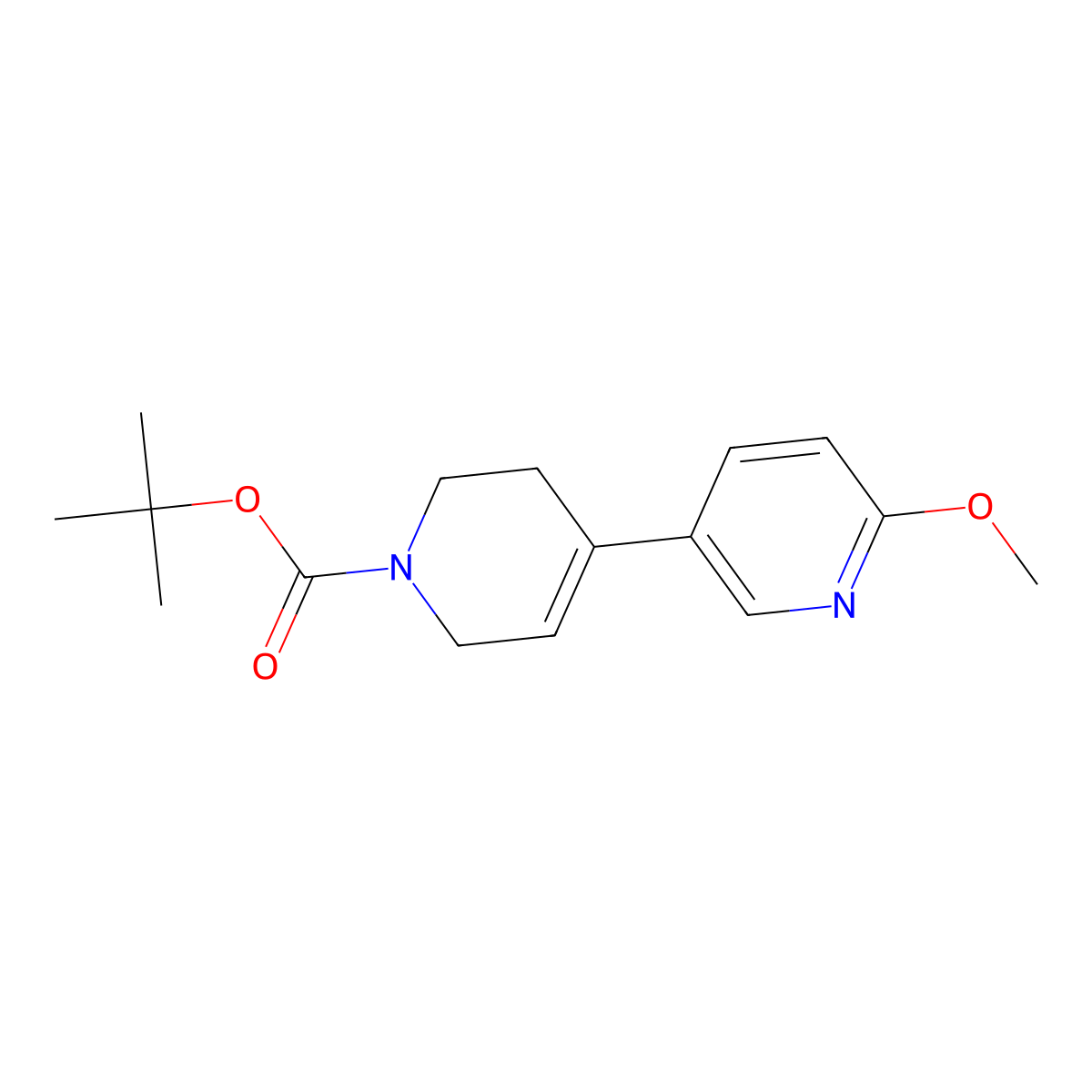 Tert-butyl 6-methoxy-3',6'-dihydro-[3,4'-bipyridine]-1'(2'h)-carboxylate molecular structure, CAS 2285472-14-0
